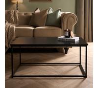 Ohs Coffee Table Bedside End Living Room Modern Office Metal Frame, Black