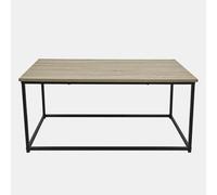 OHS Coffee Table Bedside End Living Room Modern Office Metal Frame, Light Wood