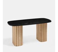 OHS Coffee Table Long Ribbed Living Room Office End Table Bedroom in Black OHS Black