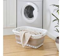 OHS Collapsible Laundry Basket Folding Washing Clothes Storage in Natural OHS Natural