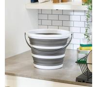 OHS Collapsible Plastic Kitchen Bucket Folding Bin Basket in Grey OHS Grey