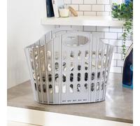 OHS Collapsible Plastic Laundry Basket, Foldable Pop Up Clothes Hamper with Handles Portable Space Saving Washing Baskets for Laundry Easy To Carry Storage Container, Grey