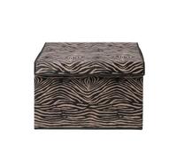 OHS Collapsible Storage Box with Lid Fabric Storage Basket, Natural Zebra | Large Storage Box Wardrobe Organiser Bin with Handles Toys Book Box Foldable Storage Basket for Clothes Book Shelf Office