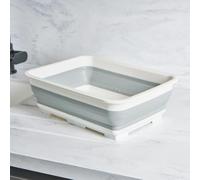 OHS Collapsible Washing Up Bowl, Foldable Rectangular Washing Up Bowl for Sink Portable Water Storage Basin Ideal for Camping Caravans Outdoor Activities & Kitchen, Grey