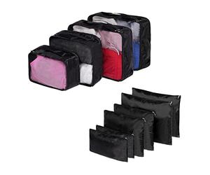 OHS Compression Packing Cubes for Suitcases 10 Set, Packing Cubes Compression Set Suitcase Organiser Bags Lightweight Luggage Packing Organisers Cosmetics Toiletries Bags Travel Accessories, Black