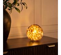 OHS Confetti Sphere Glass Lamp Bedside Light Night Lamp Touch Lights, Brown | No Wires or Sockets Needed Warm Ambient Glow Glass and Metal Build Cordless Table Lighting Soft Bedroom Lighting Battery Lamp