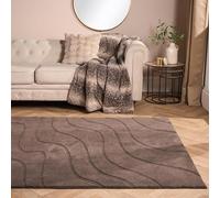 OHS Contour Tufted Rugs Living Room Large 160 x 230, Soft Fluffy Rugs for Bedroom Lounge Home Decorations Modern Carpet Non Slip Non Shedding Low Pile Area Rug, Coffee