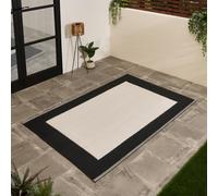 Ohs Contrast Border Reversible Outdoor Garden Rug Waterproof Area Mat