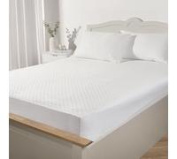 OHS Cooling Mattress Protector, Soft Hypoallergenic Mattress Protector Double Bed with Extra Deep Fit Breathable Noiseless Stain Protect Fibre Cooling Mattress Cover, White - 135 x 190cm