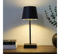 OHS Cordless Table Lamps, Battery Operated Lamp Portable LED Light Decorative Waterproof Bedside Table Lamps for Bedroom Living Room Office Outdoor Use, Black