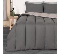 OHS Coverless 10.5 Tog Duvet & Pillowcase, Grey/silver - Single