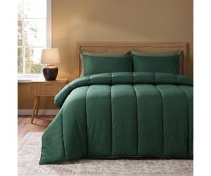 OHS Coverless 10.5 Tog Duvet Set Duvet and Cover in One, Green - King | 2 Pillowcases Included Packs Down for Travel or Camping Machine Washable No Separate Cover