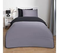 Ohs Coverless 10.5 Tog Reversible Duvet & Pillowcase, Black/grey - Double