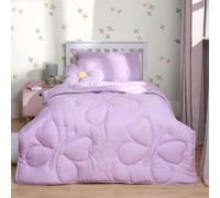 OHS Coverless 7.5 Tog Butterfly Duvet Cover Pillowcase Set, Lilac - Double