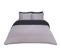 OHS Coverless Double Duvet, 10.5 Tog Reversible Soft Warm Microfibre Comfy Coverless Duvet Summer Winter Camping Bedding Quilt Washable Double Duvets with Pillowcases, Black/Grey