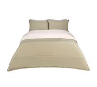 OHS Coverless Duvet Double, 10.5 Tog Reversible Soft Warm Microfibre Comfy Coverless Duvet Summer Winter Camping Blanket Washable Quilt Bedding Double Duvets with Pillowcases, Sage/Natural