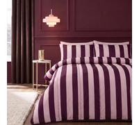 OHS Coverless Duvet Double, 10.5 Tog Stripe Bedding - Burgundy/Blush Pink | Gifts for Women Reversible Soft Warm Microfibre Coverless Quilt with Pillowcases Comfy Summer Winter Travel Camping Blanket