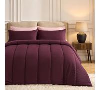 OHS Coverless Duvet King Size, 10.5 Tog Quilt Duvet with Pillowcases - Plum