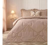 OHS Coverless Duvet King Size, 7.5 Tog Lattice Bow Bedding - Natural