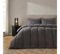 OHS Coverless Duvet Single, 10.5 Tog Duvet with Pillowcase - Charcoal Grey