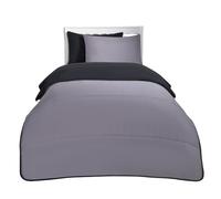 OHS Coverless Duvet Single, 10.5 Tog Reversible Soft Warm Microfibre Comfy Coverless Duvet Summer Winter Camping Blanket Washable Quilt Bedding Single Duvets with Pillowcase, Black/Grey