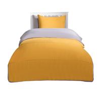 OHS Coverless Duvet Single, 10.5 Tog Reversible Soft Warm Microfibre Comfy Coverless Duvet Summer Winter Camping Blanket Washable Quilt Bedding Single Duvets with Pillowcase, Grey/Ochre