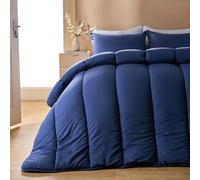 OHS Coverless Duvet Single 10.5 Tog, Soft Warm Microfibre Fabric Comfortable Coverless Duvet Camping Summer Winter Washable Quilt Single Duvets with Pillowcase, Navy