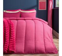 OHS Coverless Duvet Single 10.5 Tog, Soft Warm Microfibre Fabric Comfortable Coverless Duvet Camping Quilt Summer Winter Washable Single Duvets with Pillowcase, Hot Pink
