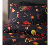 OHS Coverless Duvet Single Gaming Bedding Boys Kids Duvet 10.5 Tog, Black | Gaming Gifts Reversible Microfibre Boys Bedding Coverless Duvet with Pillowcase All Season Sleepovers Camping Travel Quilt