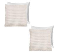 OHS Cream Bobble Textured Filled Cushions with Covers with Hidden Zipper, Soft Luxury Fabric 3D Bobble Design Pillowcases 2 Pack For Livingroom Bed Sofa, 45x45cm