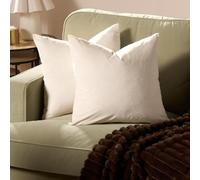 OHS Cream Cushion Covers 45 x 45 Set of 2, Super Soft Matte Velvet Cushion Covers Decorative Square Throw Pillow Cover with Invisible Zipper Home Decoration for Sofa Bedroom Living Room