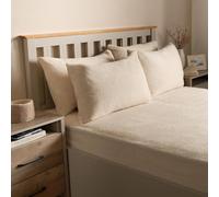 OHS Cream White Fluffy Bed Pillow Cases Teddy Fleece, Thermal Pillowcases Luxury Pillow Cover Fluffy Pillowcases Side Sleeper Warm Cosy Soft Teddy Fleece Hotel Quality, 2 Pack