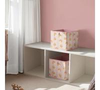 OHS Croissant Cube Storage Boxes Collapsible Cube Boxes 2 Pack, Pink/White
