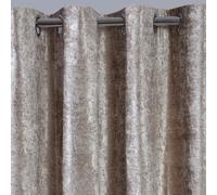 Sienna Crushed Velvet Pair Of Fully Lined Eyelet Curtains Natural Champagne Gold 90" Wide X 90" Drop, Gold