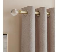 Ohs Crystal Ball Finial Metallic Silver 16mm Curtain Pole Extendable Rod 120-220Cm - Brushed Gold