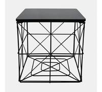 OHS Cube Storage Basket Small Table Folding Wire Organiser Living Bedroom, Black