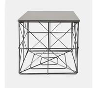 OHS Cube Storage Basket Table Folding Wire Living Room Home Bedroom, Large in Light Grey | Size: Small OHS Light Grey Small
