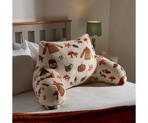 OHS Cuddle Cushion, Autumn Novelty Pumpkin Cuddle Gaming Cushion with Arms Super Soft Cosy Back Support Cushions Adults Kids Comfy Reading Pillow for Sitting Up in Bed, Natural