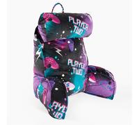 OHS Cuddle Cushion for Gaming, Detachable Neck Roll Adult Kids Reading Pillow with Head Rest & Arms Super Soft Comfy High Back Support Pillow for Bed Sofa, Purple Neon