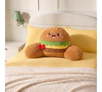 OHS Cuddle Cushion, Fleece Back Kids Cushions with Arms - Brown Hamburger