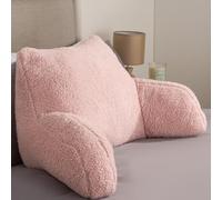 OHS Cuddle Cushion Teddy Fleece Pink, Gifts for Women Reading Pillow Super Soft Cosy Headboard Cushion with Arms Back Support Cushions Comfy Sit Up in Bed Pillow Relaxing Working