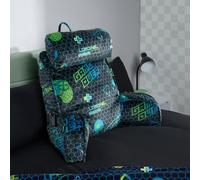 OHS Cuddle Cushion with Head Rest, Gaming Gifts Detachable Neck Roll Reading Pillow for Bed Adult Kids Soft High Back Support Cushion with Arms Gaming Cushions for Boys Sit Up in Bed Pillow, Navy