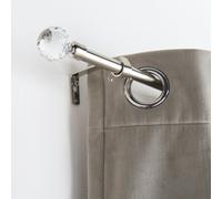 Ohs Curtain Pole Extendable 16mm Metal Finnials Crystal End Rod 70-120Cm