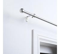 Ohs Curtain Pole Extendable 16mm Metal Finnials Twist End Rod 70-120Cm, Silver