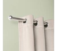 OHS Curtain Pole Extendable 28mm Metal Finnials Ball End Rod Fittings in Silver | Size: 220 cm OHS Silver 220 cm