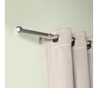 OHS Curtain Pole for Eyelet Curtains 120 to 220cm, Extendable Curtain Pole 28mm Curtain Rod with Ball Finials Adjustable Metal Curtain Poles Brackets Included, Silver