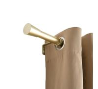 OHS Curtain Pole for Eyelet Curtains 70 to 120cm, Extendable Brass Curtain Pole 16mm Curtain Rod with Trumpet Finials Adjustable Metal Curtain Poles Brackets Included