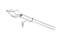 OHS Curtain Pole for Eyelet Curtains 70 to 120cm, Extendable Curtain Pole 16mm Curtain Rod with Twist Finials Adjustable Metal Curtain Poles Brackets Included, Silver