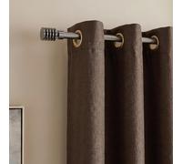 OHS Curtain Pole Ribbed Spiral Metal 120-220 for Eyelet Curtains, Gunmetal | Extendable Curtain Poles 28mm Curtain Rod with Brackets for Bedroom Kitchen Living Room Easy Installation