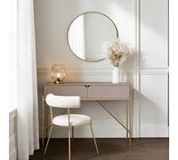 Ohs Curved Modern Dressing Table 2 Drawer Vanity Makeup Desk